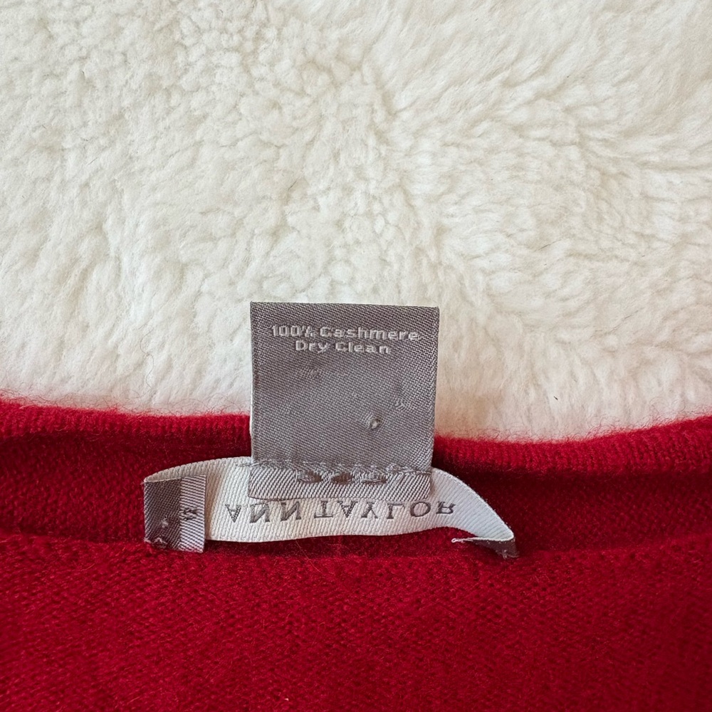 Ann Taylor Red Cashmere Sweater - Picture 4 of 4